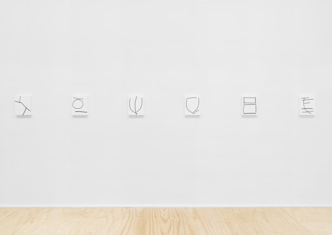 Installation view of Gerwald Rockenschaub wall painting installations and wall works