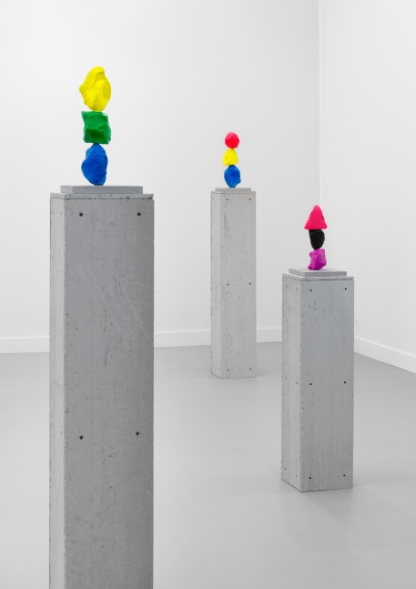 Installation view of sculptures by Ugo Rondinone
