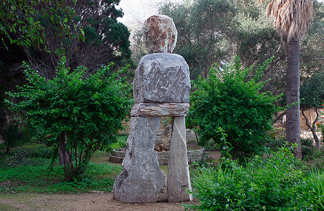 Installation view of sculpture by Ugo Rondinone