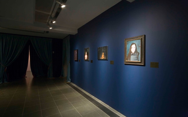 Installation view of paintings by Karen Kilimnik