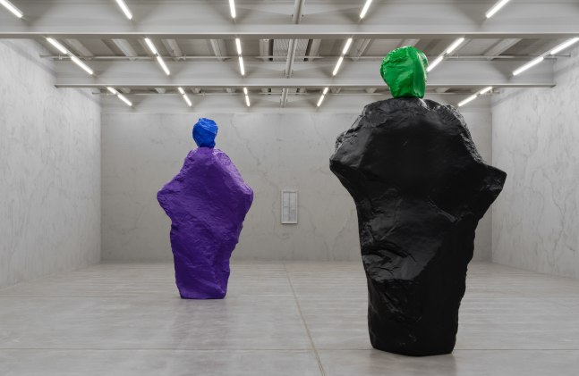 Installation view of sculptures by Ugo Rondinone