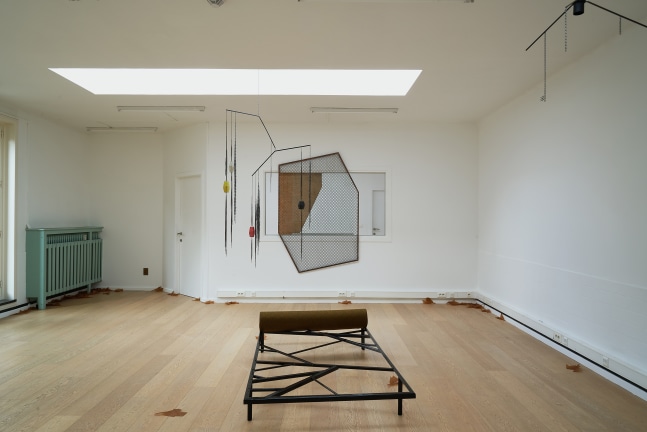 Installation view of sculptures by Martin Boyce