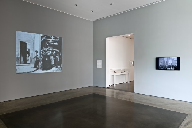 Installation view of works by Walead Beshty