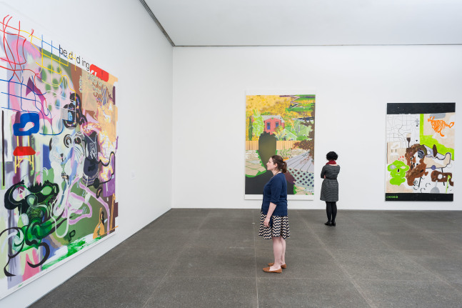 Installation view of paintings by Michael Williams