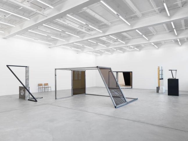 Installation view of Oscar Tuazon sculptures exhibitions