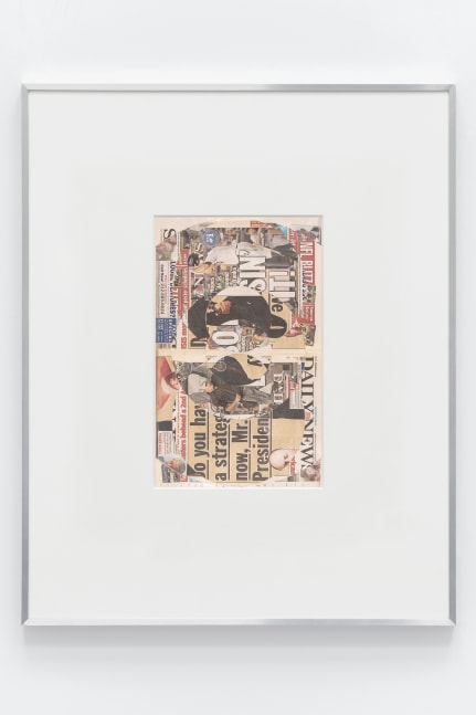 Blind Collage (Seven 180&amp;ordm; Rotations, Daily News: Jersey City, New Jersey, Wednesday, September 3, 2014)

2021

Newspaper, tape, and 22 karat gold leaf

Sheet 51 x 31.5 cm / 20 1/8 x 12 3/8 inches

BESHT47873