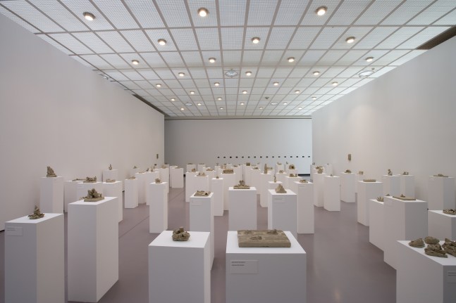 Installation view of sculptures by Peter Fischli and David Weiss