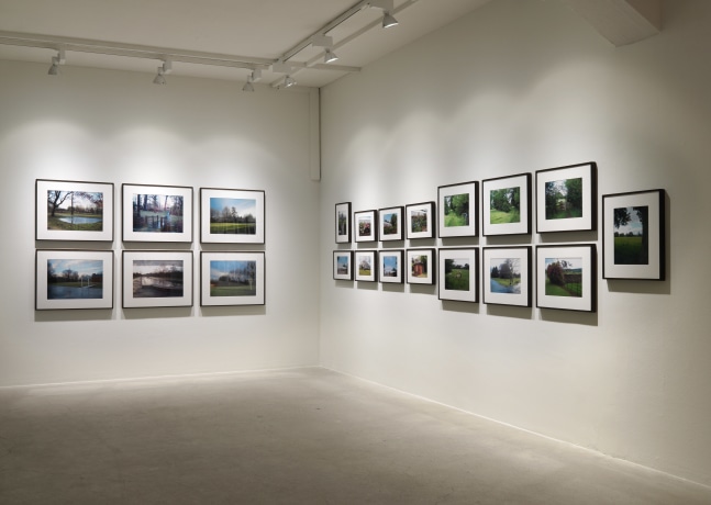 Installation view of Karen Kilimnik painting, photography, and installation exhibition