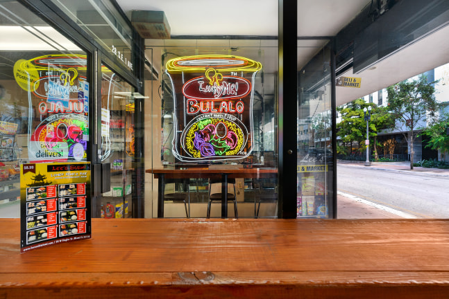 Installation view of works by Tschabalala Self