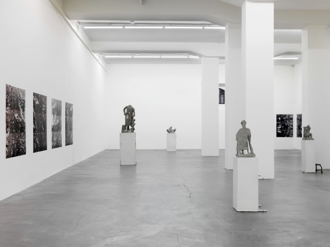 Installation view of Justin Matherly sculpture and monoprint exhibition