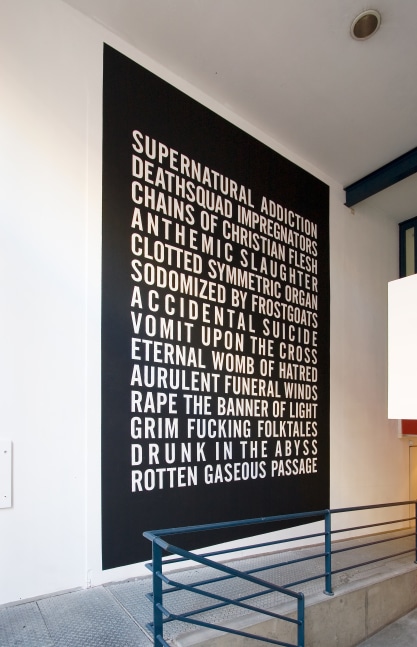 Installation view of works by Steven Shearer