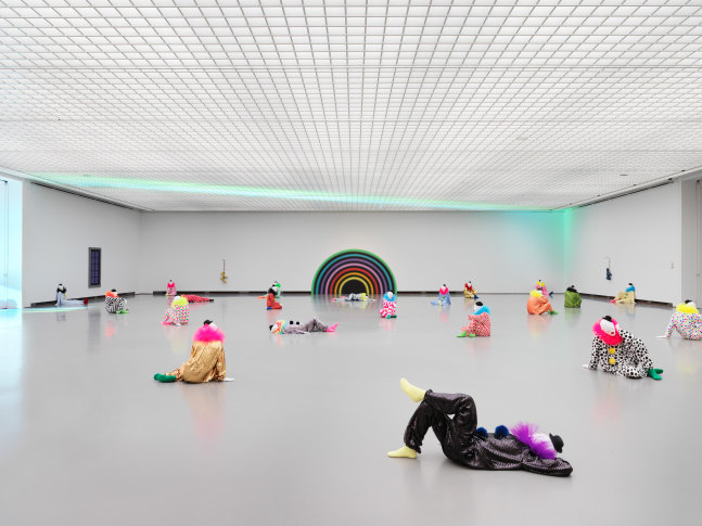 Installation view of sculptures by Ugo Rondinone