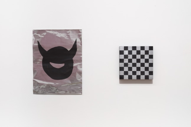 Installation view of sculptures and wall works by Sarah Ortmeyer