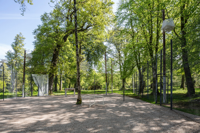 Installation view of outdoor sculpure by Martin Boyce