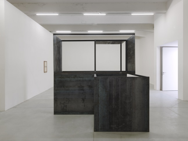 Installation view of sculptures by Oscar Tuazon