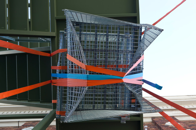 Installation view of sculptures by Matias Faldbakken