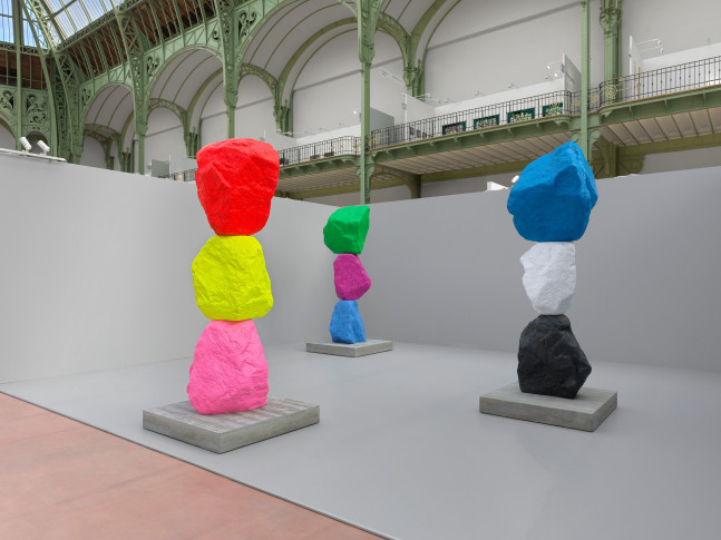 Installation view, Ugo Rondinone, mountains, Galerie Eva Presenhuber, Art Basel Paris, Grand Palais, Paris, 2025