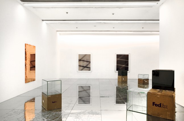 Installation view of works by Walead Beshty