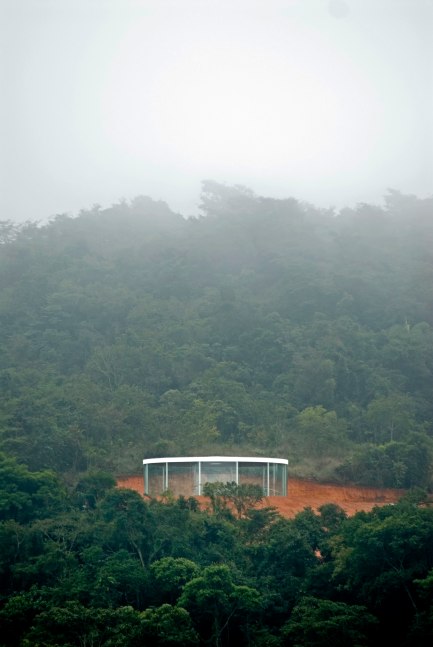 Installation view of living art installation by Doug Aitken