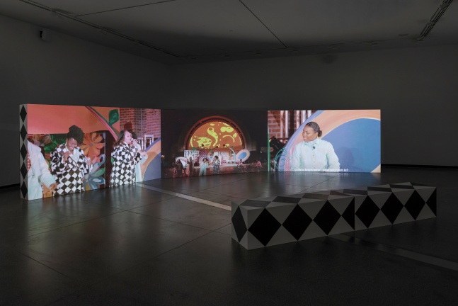 Installation view, Tschabalala Self, Skin Tight, Australian Centre for Contemporary Art, Melbourne, 2025