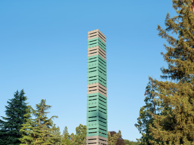 Installation view of sculpture by Valentin Carron