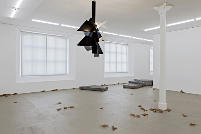Installation view of sculptures by Martin Boyce