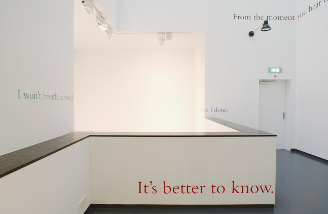 Installation view of wall works by Douglas Gordon