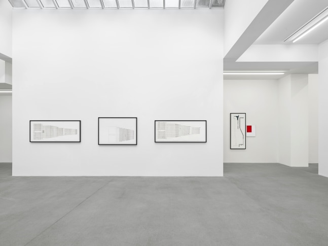 Installation view, Matias Faldbakken, Abstracts and Pewter Abstracts, Galerie Eva Presenhuber, Waldmannstrasse, Zurich, 2025