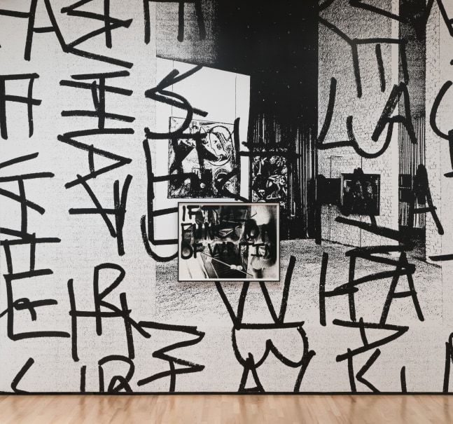 Installation view of paintings by Adam Pendleton