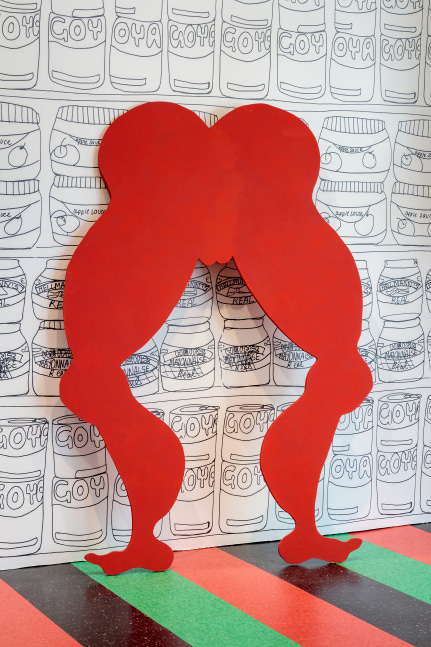 Installation view of sculpture by Tschabalala Self