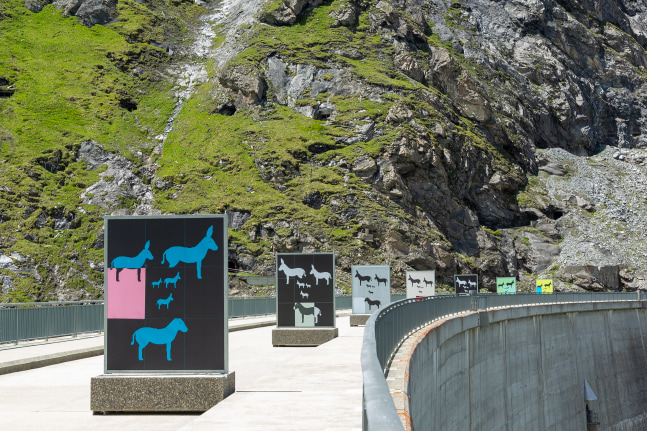 Installation view of works by Valentin Carron