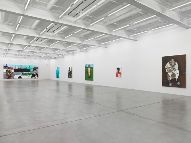 Installation view of paintings by Henry Taylor