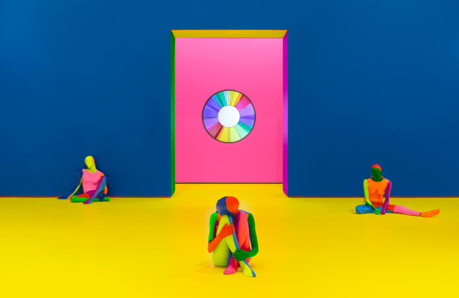 Installation view, Ugo Rondinone, the rainbow body, Aspen Art Museum, Aspen, 2024