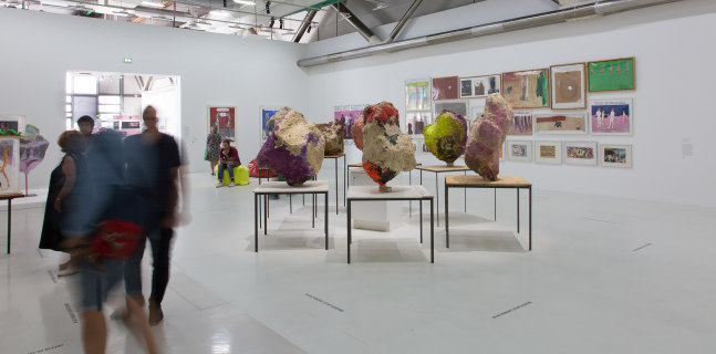 Installation view of works by Franz West