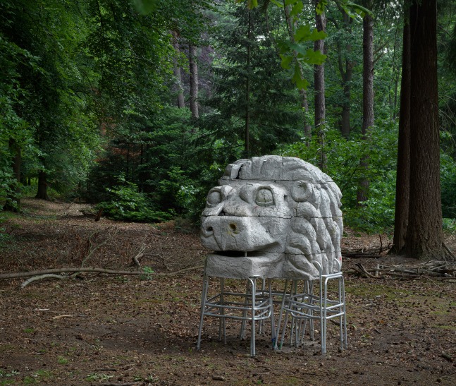 Installation view of outdoor sculpture by Justin Matherly