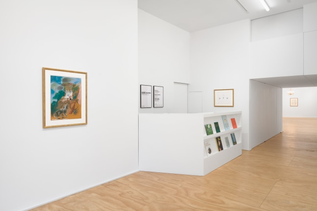 installation views of drawings by Karen Kilimnik