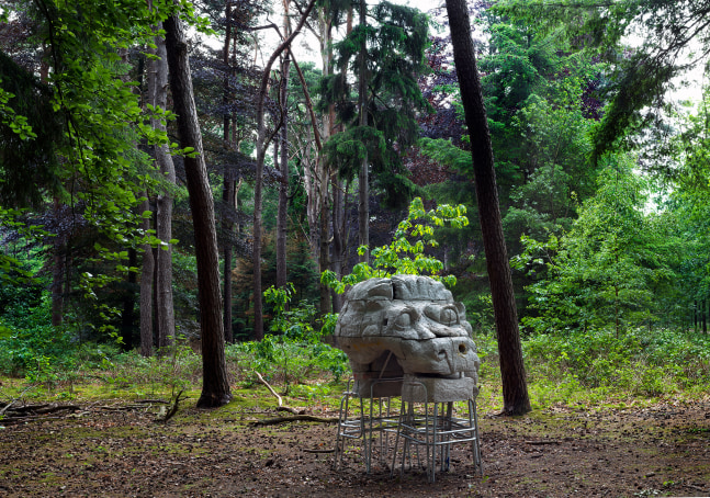 Installation view of outdoor sculpture by Justin Matherly