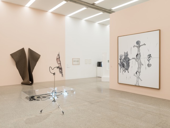 Installation view of painting by Tobias Pils