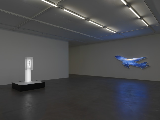 Installation view of Doug Aitken sculpture exhibition