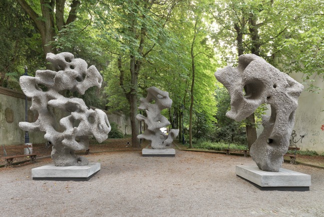 Installation view of sculptures by Ugo Rondinone