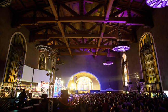 Installation view of living art installation by Doug Aitken