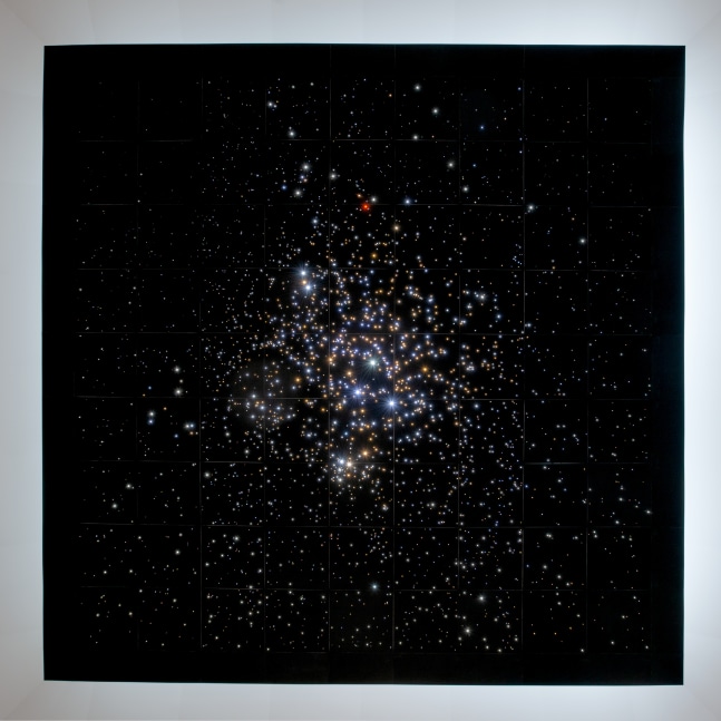 Installation view of sculptures and painting by Angela Bulloch