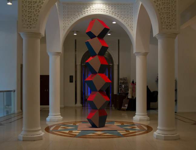 Installation view of sculptures by Angela Bulloch