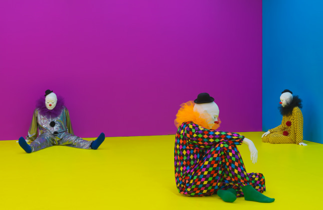 Installation view of sculptures by Ugo Rondinone