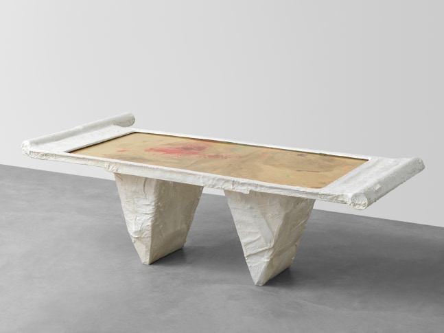 Tisch

1983

Wood, glass, gaze, plaster

86 x 144 x 270 cm / 33 7/8 x 56 3/4 x 106 1/4 in

&amp;copy; Archiv Franz West &amp;copy; Estate Franz West

&amp;nbsp;