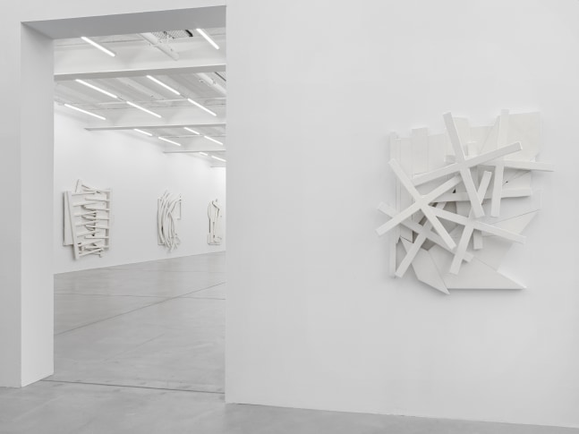 Installation view of Wyatt Kahn wall reliefs