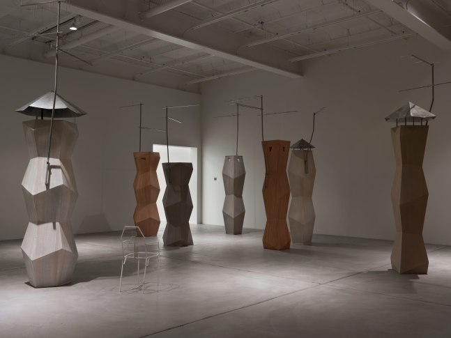 Installation view of Martin Boyce sculpture and photography exhibition