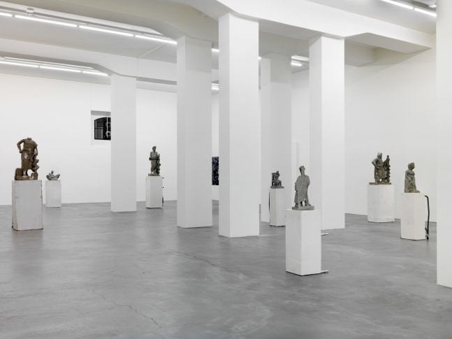 Installation view of Justin Matherly sculpture and monoprint exhibition