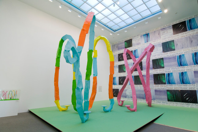 Installation view of works by Franz West