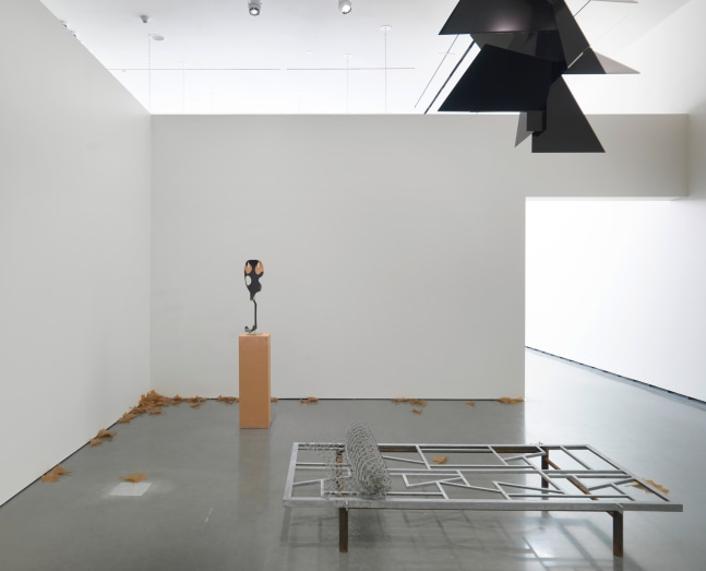 Installation view of sculptures by Martin Boyce